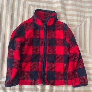 OshKosh B'gosh Red Buffalo Plaid Zip Fleece